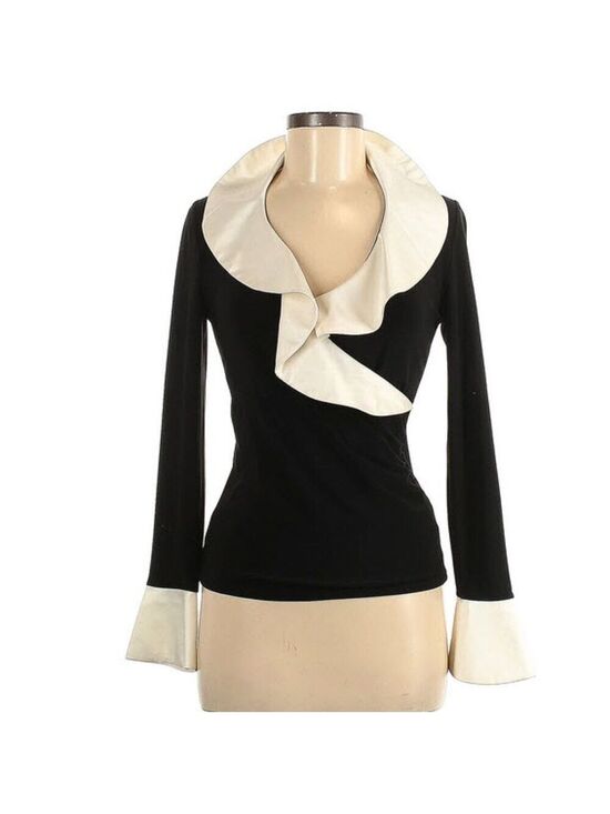 White House Black Market Tops - White House Black Market Long Sleeve Ruffle top XS